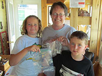 Nolan, Emma, and their mother agate hunters