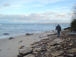 Hiker near lighthouse